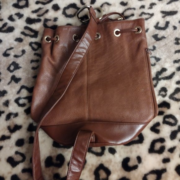 Vintage Leather Backpack Purse - Picture 2 of 3
